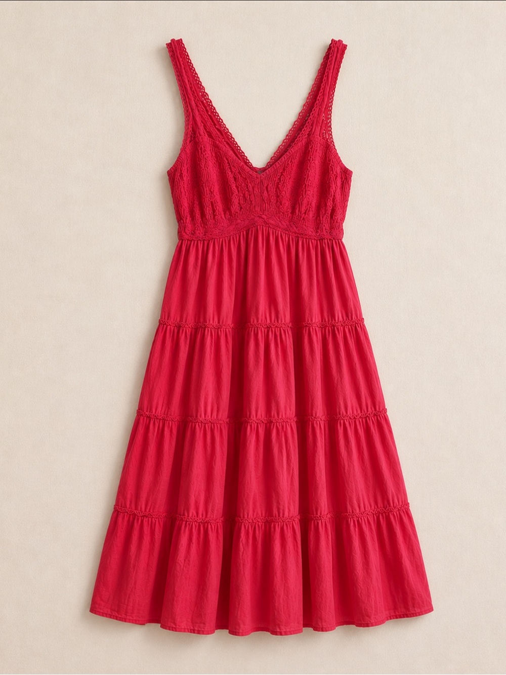 Y2K No-Look Pink Tiered Lace Maxi Dress Cottagecore Medium Boho Festival Coastal